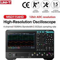 UNI-T 4 Channels Digital Oscilloscope MSO1154HD 150MHz/250MHz 2.5GSa/s Osciloscopio 12-bit ADC Sampe MSO1254HD Spectrum Analyzer