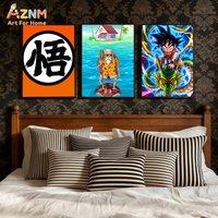 AZNM Dragon Ball Goku Master Roshi Canvas Wall Print Unframed Classic Anime Character Art Poster for Boys Bedroom Gaming Room De
