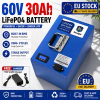 Kafety Lithium-Batterie 48V/60V 30Ah mit hochwertigen 18650-Zellen, intelligentem BMS, hoher Kapazität und stabiler Leistung für 250W-2000W-Motoren, E-Bike-Scooter-Dreiräder, lange Lebensdauer,