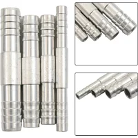 A/C Hose Barb Straight Two Way Splice Push In Fitting Aluminium 8-11-13-17mm Steel Pipe Fitting Connector Car Accessories