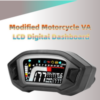 Motorcycle Modified VA LCD Digital Gauge Adjustable Odometer Tachometer Fuel Meter 13RPM Speedometer For Honda GROM MSX125 13-19
