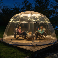 Quick-Set Bubble Tent Camping Pod Windproof Cold-Resistant PVC Outdoor Shelter with String Lights for Nighttime Ambiance