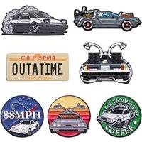 Cartoon Comedy Animation Enamel Pins Time Machin Fiction Movie Inspired Brooches Lapel Badge Jewelry Decoration Gift For Friends