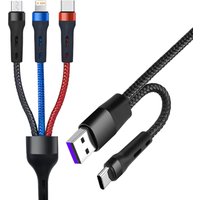 3 In 2 USB Type C Fast Charging Cable Universal Charger Data Cable For iPhone 15 14 13 12 Pro Max 11 Samsung Xiaomi Macbook