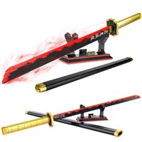 Demon Slayer Yoriichi Tsugikuni Nichirin Sword Building Blocks 1:1 Replica Katana with Stand Collectible Gift for Anime Fans
