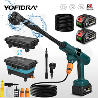 YOFIDRA 200Bar Bürstenloser Hochdruckreiniger Wasserpistole Auto + Eimer Wasch-Gartenreiniger Sprühpistole Für Makita 21V Akku Pin