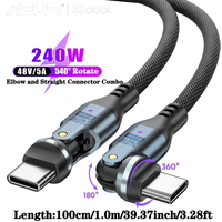 ASUS USB C to USB C Cable 540 Rotating Fast Charging Cord For iPhone 17 16 Pro MacBook Air Samsung S24
