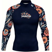 Quick Dry Long Sleeve Rash Guard for Men with High Collar – Sun Protection Beach Swim Tee