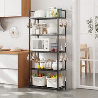 5 Tier Storage Shelves Adjustable Shelving Unit 66 Lbs Capacity Storage Shelf for Kitchen Pantry Closet Bathroom Laundry Garage