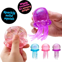 Trending Nee Jellyfish & Cube Squish Toy, Soft Jelly Squeeze Stress Relief Fidget Toy, Sensory NeeDoh for Kids & Adults New