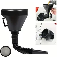 Large Diameter Automotive Refueling Funnel, Flexible Plastic Funnel With Filter, Wide Mouth Flexible Tube Funnel For Automotive