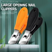 Large Jaw Openning Nail Clipper Thick Hard Slanted Nail Cutter Stainless Steel Manicure Tools Toe Cutter Trimmer Anti-Splash
