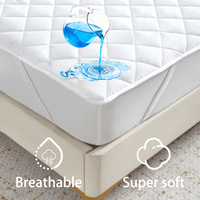 100% Waterproof Mattress Protector | Square Grid Pattern, Mattress Cover with Elastic Corner Straps, Fits Up to 30cm