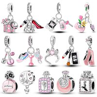 925 Silver Perfume Ballet Shoes Bags Lipsticks Charms Beads Fit Original Bracelet Diy Pendants Jewelry Gift For Women