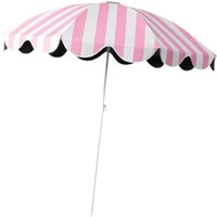 Windproof Patio Umbrella Pink Stripe Portable Lightweight Outdoor Sun Shade Canopy for Pool Garden Backyard Picnic
