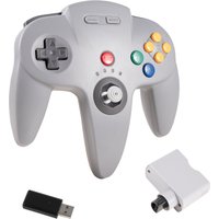 2.4 GHz Wireless N64 Controller Built in Rumble Remote with USB & N64 Adapter for N64 Switch Online Windows PC Mac Raspberry Pi