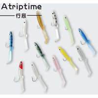 6pcs/lot Fishing Lure Fish Eel Lure white Blue Soft Baits with hook 8cm 2.3g Small Fish Eel Artificial bait Pesca Leurre