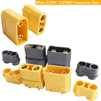 AliExpress NONE 4Pair XT90 / XT90H Connector Pair 90A Anti-Spark Yellow & Black Plug with Solder Cups for E-Bike Scooter Drone Battery