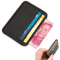Genuine Leather Visit Card Holder Men's Business Id Creditcard Cardholder Real Leather Slim Black Wallet Card Holders for Men