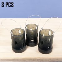 3pc European Feeder Rig Plastic Bait Cage with Swivel & Interchangeable Lead Base for Casting 40g/50g (1.41oz/1.76oz)