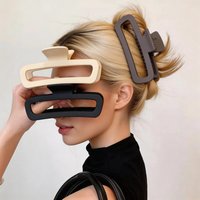 1/2/3pcs temperament Frosted Large Rectangular Hair Clip for Women Elegant Shark Clip Fashionable Girl Hair Clamp
