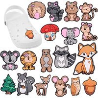 New Arrival 1-18pcs Shoe Charms Elephant Lion Hedgehog Monkey Bear Accessories PVC Shoes Decoration For Wristbands Kids Gift