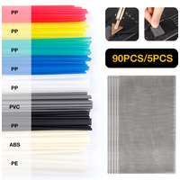9 Colors Plastic Welding Kit, ABS PP PVC PE Plastic Welding Rods,304 Stainless Steel Welding Repair Mesh,Car Bumper Repair Tool