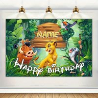 Custom Name Disney The Lion King Backdrop Children Birthday Decoration Photographic Background Baby Shower Banner Party Supplies