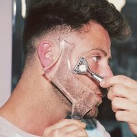 1pc Men’s Beard Shaping Comb Tool with Ruler Durable Plastic Styling Template for Precision Trimming & Grooming No Power Needed