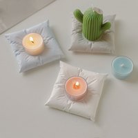 Gypsum Pillow Sculpture Candle Tray Ins Style Gypsum Candle Holder Ornament Home Decoration Candle Base Bottom Stand