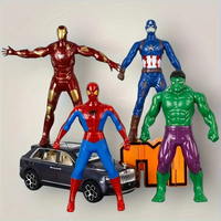 Marvel Series – Spider-Man – Iron Man – The Hulk – Captain America Four-Piece Set Pressed, Rotating, Collectible, Hand-Operated