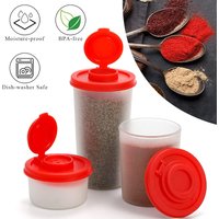 Salt Pepper Shakers Moisture Proof Salt Shaker for Camping Picnic Outdoors Kitchen Lunch Boxes Travel Spice Set Clear with Lids