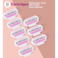 4/8/40 Pcs Women's Razor Blades Refills, 3-Layer Comfort Glide Shaver for Women Body Hair Trimmer Replacement, Mama Gift Shaving