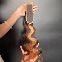 14A Color P4/27 Body Wave 2x6 Lace Closure Wig Brazilian Virgin Remy Human Hair Pre Plucked with Baby Hair 150% Density
