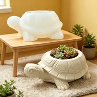 Turtle shaped succulent plant flowerpot resin silicone mold cute turtle shaped storage box concrete gypsum mold