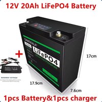 12V 20Ah LiFePO4 Battery With 30A BMS Deep Cycle For Power Wheels Fish Finder Lighting Supply Lithium Battery Power display