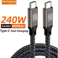 PD 240W USB3.1 480Mbps Type C to C Cable 48V/5A Fast Charging Data Transfer USB C Cord for Macbook Air Pro Samsung Huawei Laptop