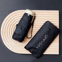 UPF50+ Mini Flat 5-Fold Umbrella, Portable Pocket UV Protection Sun & Rain Umbrella for Women