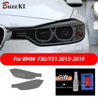 For BMW 3 Series F30 F31 F34 G20 G21 2 Pcs Car Headlight Protective Film Front Light Transparent Smoked Black TPU Sticker