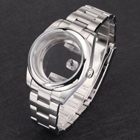 NH35 Gehäuse Gebürstet 36mm/39mm Uhrengehäuse Saphir Wasserdicht Für DJ SK NH35 NH34 NH36 NH38 4R 7S Uhrwerk Oyster-Armband Seik Mod
