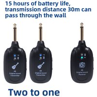 A8 30M Wireless Guitar System Wireless Guitar Transmitter Receiver Built-in Rechargeable for Electric Guitar Bass