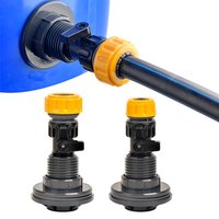 3/4" Durable PVC Rain Barrel Spigot Kit, with 1/2" 3/4" Hose Connector, Waterproof Seal for Tanks, Ideal for Irrigation Aquarium
