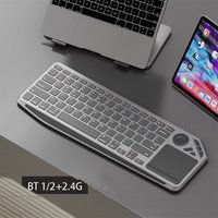 with Bluetooth 2.4G Wireless Keyboard Rechargeable TV Keyboard with TouchPad Multimedia Control Key for iPad iOS iPhone Android