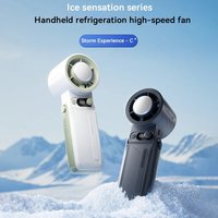 Portable Handheld Turbo Fan 199Gear Strong Wind Speed LED Digital Display 135°Foldable Outdoor 3-in-1 Handheld Fan 8000mAh 2026