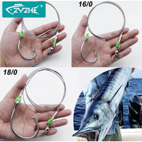 ZYZHE 2pcs/Lot Sea Fishing Hooks Tuna Rigs Large 14/0# 16/0# 18/0# Circle Hook With 49 Strand Steel Wire Boat Fishing Shark Rigs