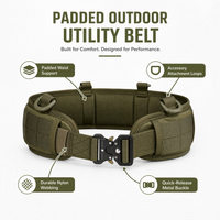 1Pcs Adjustable Padded Utility Waist Belt with Quick Release Buckle Breathable Support for Hiking Camping Outdoor Work Travel