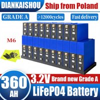 Ogniwo LiFePO4 o wysokiej jakości, 3,2 V, 360 Ah, w aluminiowej obudowie, przeznaczone do magazynowania energii słonecznej, w pojazdach kempingowych, jachtach, systemach zasilania w miejscach poza