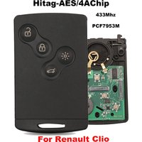 Jingyuqin Passive Keyless Go Entry Fernbedienung Auto Schlüssel Smart System Für Renault Clio IV Captur 433 MHz PCF7953M Hitag-AES 4AChip
