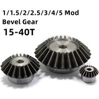 1/1.5/2/2.5/3/4/5 Mod Bevel Gear 15-40 Teeth Metal Bevel Gear Transmission Parts Mechanical Power Transmission Gear