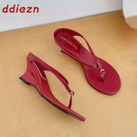 New Fashion Wedges Slippers Women Flip Flops Summer Non-Slip Comfort Beach Slides Sexy Ladies Heel Sandal Slippers Wedge Shoes